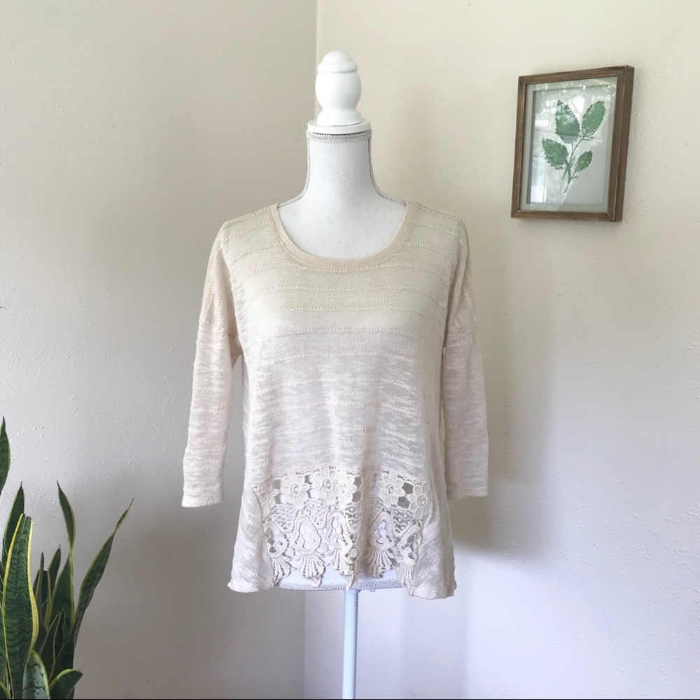 Chelsea & Violet Gauzey Lace Sweater Top - Picture 2 of 5